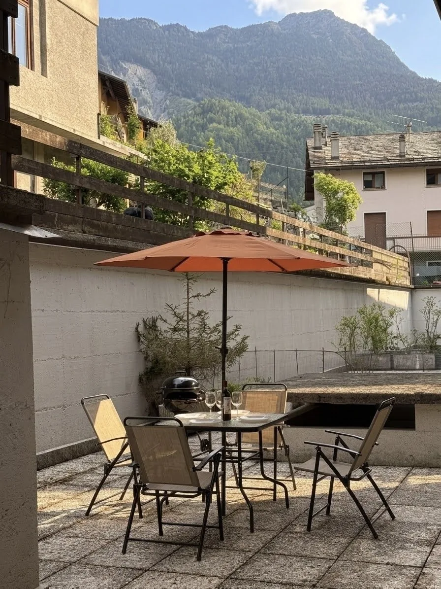 Terrazzo con vista montagne